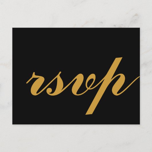 Gold Foil Glamour Wedding RSVP Einladungspostkarte (Vorderseite)