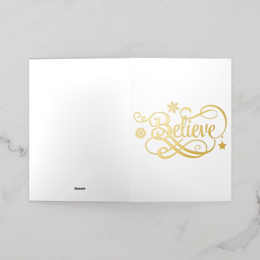 Gold Foil Glaube Weihnachtskarte (Äußere Ablage)
