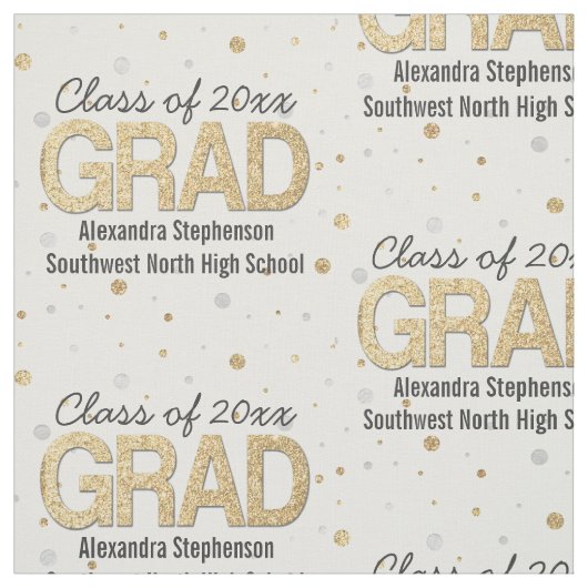 Gold Foil Glitter Confetti Graduation Party Custom Stoff (Muster)