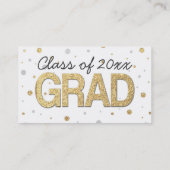 Gold Foil Glitter Confetti Graduation Party Custom Visitenkarte (Rückseite)