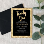 Gold Foil Glitzer 21. Geburtstag Einladung