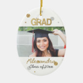 Gold Foil Glitzer Confetti Abschluss Foto Keramik Ornament (Vorne)