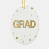 Gold Foil Glitzer Confetti Abschluss Foto Keramik Ornament (Hinten)