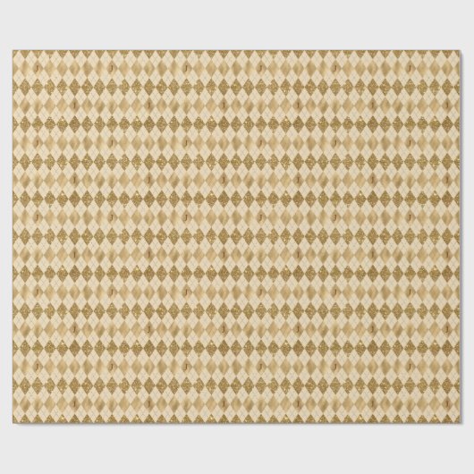 Gold Foil Glitzer Harlequin Mit Monogramm Weihnach Geschenkpapier (Flach)