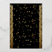 Gold Foil Glitzern Frohe Weihnachts Party Black Folieneinladung (Rückseite)