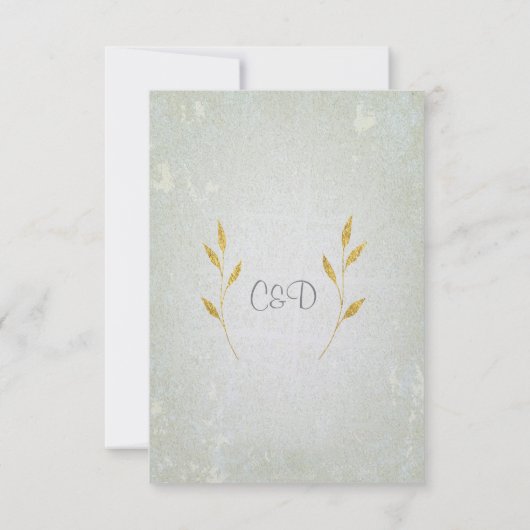 Gold Foil Gold Leaf-Effekt Rett-the-Date Hochzeit Save The Date (Rückseite)