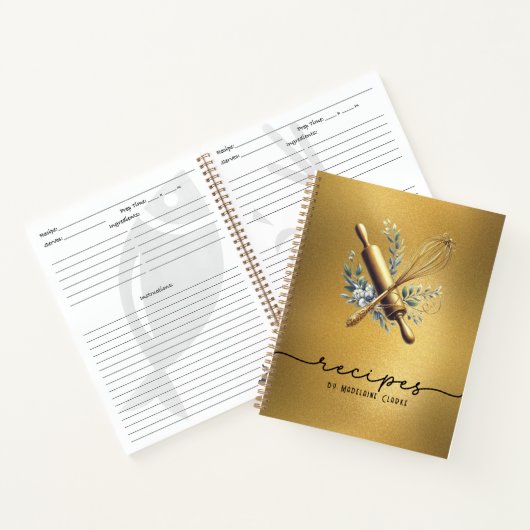 Gold Foil & Gold Whisk Bäckerei Backhilfsmittel Notizblock (Innenseite)