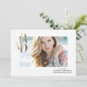 Gold Foil GRAD Abschluss Card Einladung (Stehend Vorderseite)