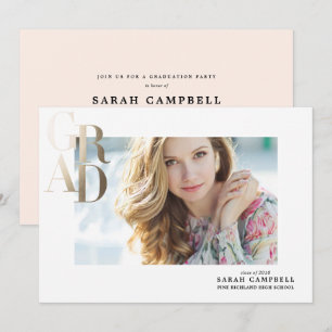 Gold Foil GRAD Abschluss Card Einladung