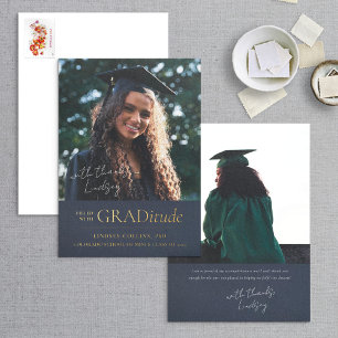 Gold Foil GRADitude Photo Graduation Announcement Folieneinladung