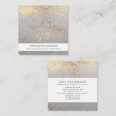 *~* Gold Foil GRAY Schöne Hochzeit Elegant Quadratische Visitenkarte (Vorne/Hinten)