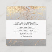 *~* Gold Foil GRAY Schöne Hochzeit Elegant Quadratische Visitenkarte (Rückseite)