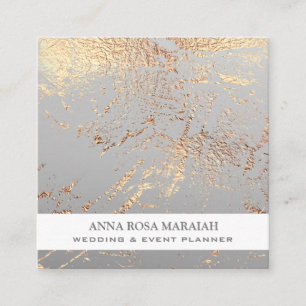 *~* Gold Foil GRAY Schöne Hochzeit Elegant Quadratische Visitenkarte