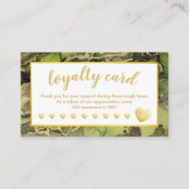 Gold Foil Green Salon Loyalty Card Treuekarte