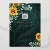 GOLD FOIL Green Sunblumen BRAUTPARTY QR Code F Folieneinladung (Rückseite)