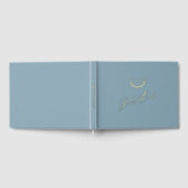 Gold Foil Guest Book Dusty Blue Monogram Wedding Gästebuch (Voll)