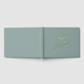 Gold Foil Guest Book Dusty Sage Monogram Wedding Gästebuch (Voll)