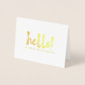 Gold Foil Hallo Personalisiert Note Card Folienkarte (Vorderseite)