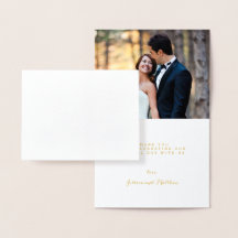 Gold Foil Hand Briefings Hochzeit Danke Foto