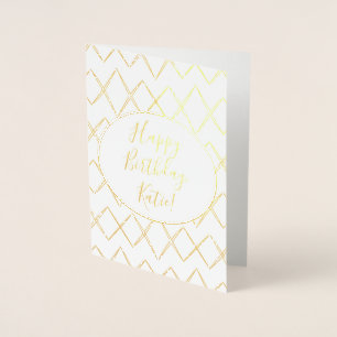 Gold Foil Happy Birthday Card Folienkarte