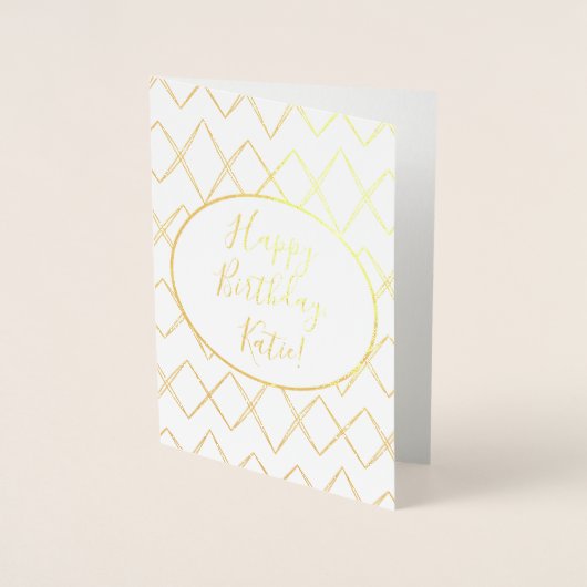 Gold Foil Happy Birthday Card Folienkarte (Vorderseite)