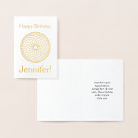 Gold Foil "Happy Birthday, Jennifer!" Karte