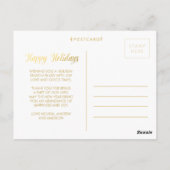 Gold Foil Happy Holidays Xmas Foto Frame Postkarte (Rückseite)