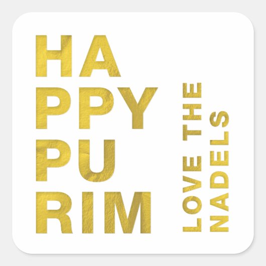 Gold Foil Happy Purim Modern Stickers (Vorderseite)