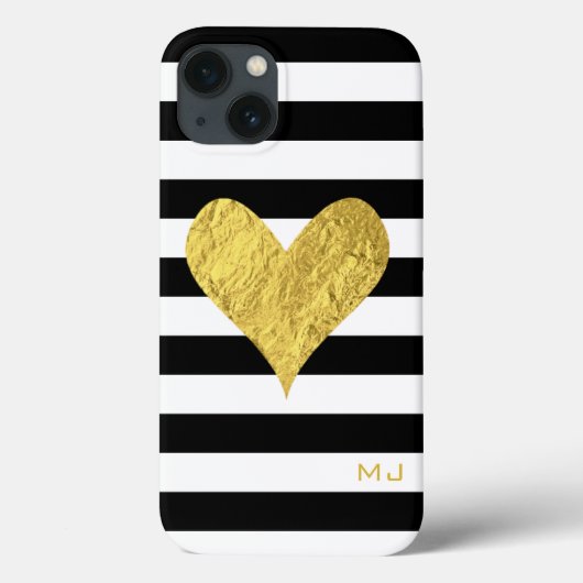 Gold Foil Heart Case-Mate iPhone Hülle (Rückseite)