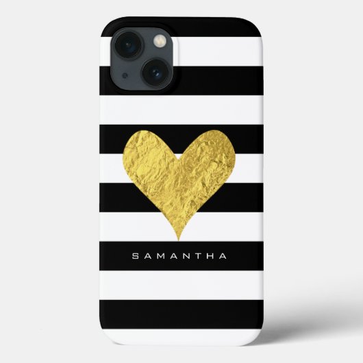 Gold Foil Heart Case-Mate iPhone Hülle (Rückseite)