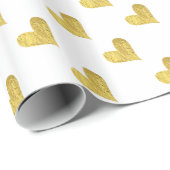 Gold Foil Heart Geschenkpapier (Rolleneckpunkt)