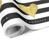 Gold Foil Heart Geschenkpapier (Rolleneckpunkt)