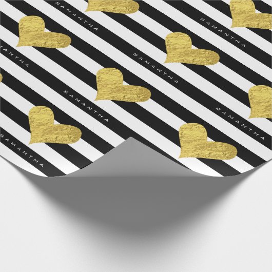 Gold Foil Heart Geschenkpapier (Ecke)