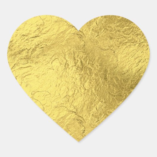 Gold Foil Heart Herz-Aufkleber (Vorderseite)
