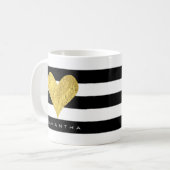 Gold Foil Heart Kaffeetasse (Vorderseite Links)