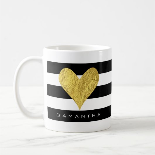 Gold Foil Heart Kaffeetasse (Links)