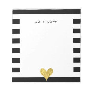 Gold Foil Heart Notizblock