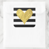 Gold Foil Heart Quadratischer Aufkleber (Tasche)