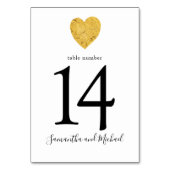 Gold Foil Heart Tischnummer (Rückseite)