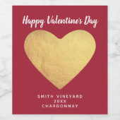 Gold Foil Heart Weinetikett (Einzelnes Label)