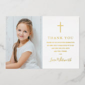 Gold Foil Heilige Kommune Foto Danke Karte (Vorderseite)