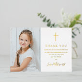 Gold Foil Heilige Kommune Foto Danke Karte (Stehend vorne)