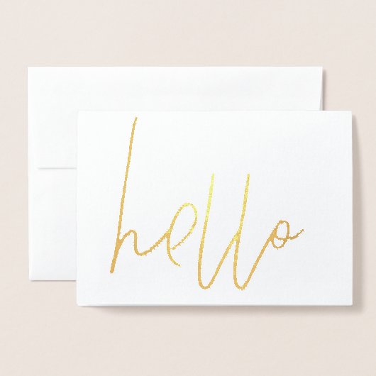 Gold Foil Hello Card Folienkarte (Vorderseite mit Umschlag)