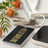 Gold Foil Hello Darling on Black Schlüsselanhänger (Vorderseite rechts)