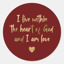 Gold Foil Herz Gottes Inspiration Zitat Red