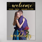 Gold Foil Herzlich willkommen bei unserem Hochzeit Foliendrucke (Vorderseite)