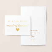 Gold Foil Herzstück wird meine Trauzeugin sein Folienkarte (Anzeige)