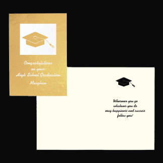Gold Foil High School Abschluss Card Folienkarte
