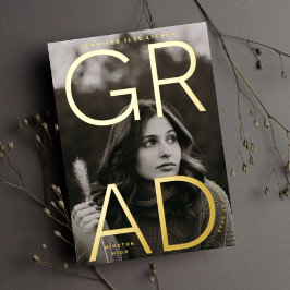 Gold Foil High School GRAD | Ankündigung von Fotos