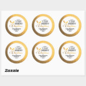 Gold Foil Holly Frohe Weihnachten Runder Aufkleber (Blatt)